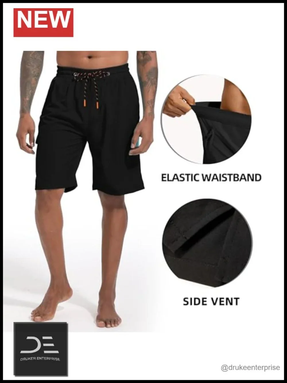Quick Dry Board Shorts with Zipper Pockets - No Mesh Liner